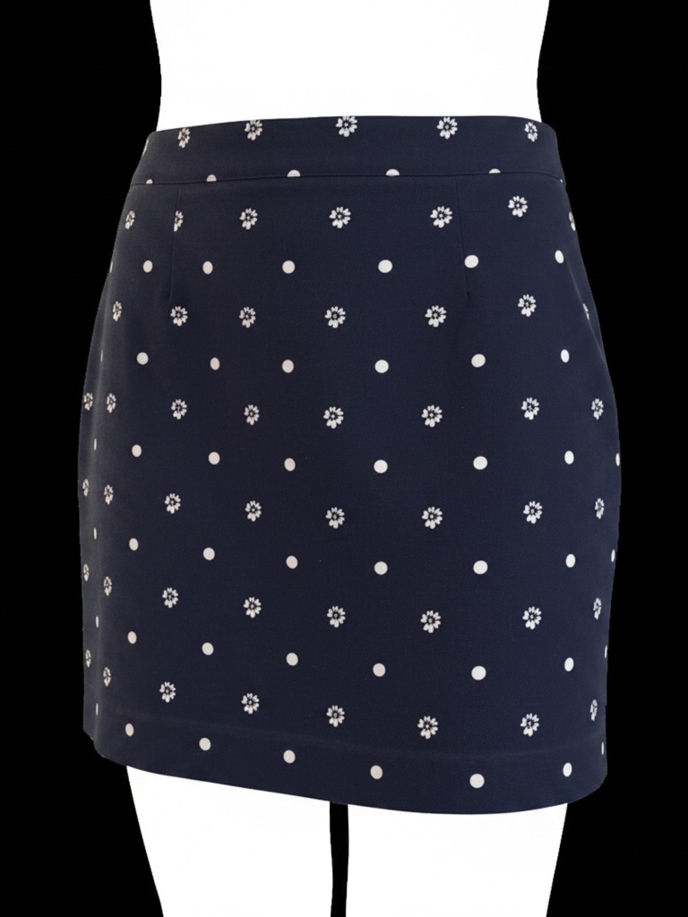 Kim Rogers Navy Mini Skirt with White Polka & Floral Dots